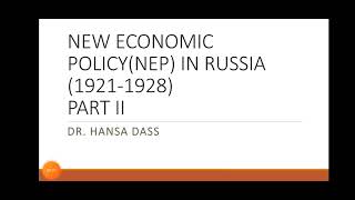 New Economic Policy in Russia 19211928 Part II [upl. by Ahsienel586]