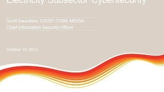 Risk Management  Electricity Subsector Cybersecurity  201 CSS Session 31 A PSP Forum [upl. by Jestude402]