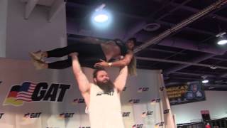 Robert Oberst lifts Gaby Bueno at 50th Olympia 2014  Strongman [upl. by Russell628]