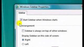 Disable Windows Vista Sidebar [upl. by Natika571]