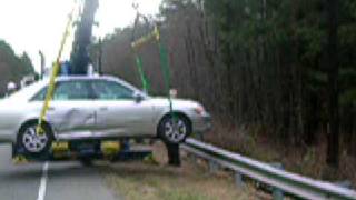 johns towing car accident over guard railrecovery [upl. by Oilalue]