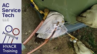 Brazing Copper Tubing to HVAC Service Valves with a Oxy Acetylene Cap N Hook Torch Tip [upl. by Ahsieyt]