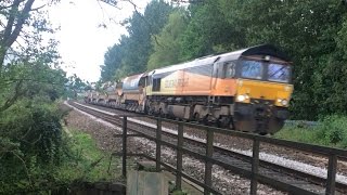 Colas Rail Class 66847 amp 66850 Passing Marsh Barton  17th May [upl. by Radferd]