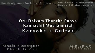 Oru Deivam Thantha Kannathil MuthamittalKaraoke  Guitar [upl. by Nnagem]