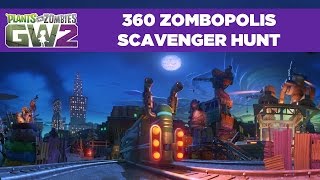 360 Zombopolis Scavenger Hunt  Plant vs Zombies Garden Warfare [upl. by Ecinahs746]