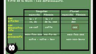 Cours leçon de français  les determinants wwwladicteefr CE2 CM1 CM2 [upl. by Ahsiener962]