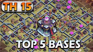 TOP 5 Best TH15 Blueprint CoC BASES of 2024 CWLHybridWarTrophy with Link  Clash of Clans [upl. by Jak]