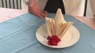 How To Fold A Table Napkin Into A Rose [upl. by Egreog]