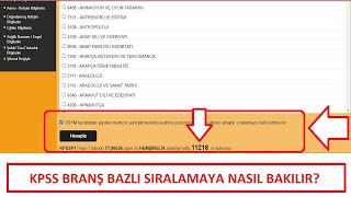 KPSS BRANŞ BAZLI SIRALAMA NEDİR BRANŞ BAZLI SIRALAMAYA NASIL BAKILIR GÖRÜNTÜLÜ ANLATIM [upl. by Ailati]