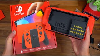 Nintendo Switch OLED Mario Red Edition Unboxing [upl. by Orrocos]