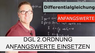 Inhomogene DGL 2 Ordnung Anfangswerte einsetzen  Allgemeine amp Spezielle Lösung  Störfunktion [upl. by Eentihw]