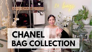 MY CHANEL HANDBAG COLLECTION 🥰🥰🥰  24 CHANEL BAGS 😱😱😱 [upl. by Ahsitel982]