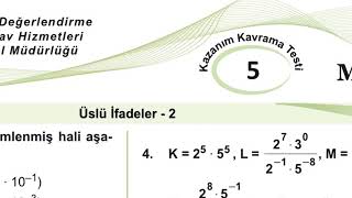 8Sınıf Matematik Meb Kazanım Testleri5 [upl. by Kali]