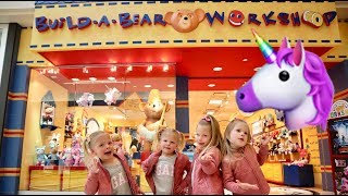 Quadruplets BUILD Their FIRST Build A Bear [upl. by Ima]