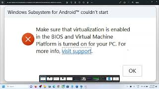 Fix Error Virtualization Is Enabled In BIOS And Virtual Machine Platform Is Turned On For Your PC [upl. by Nylorahs]