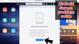 Airdroid Failed to mirror device screen problem  Airdroid reconnect solution  Tech aman [upl. by Rizan]