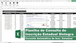 Planilha Consulta Inscrição Estadual SINTEGRA Excel [upl. by Ahsinert]