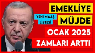 Emekli Ocak 2025 zam oranı arttı İşte yeni zamlı emekli maaş tablosu Son dakika haberleri [upl. by Murry]