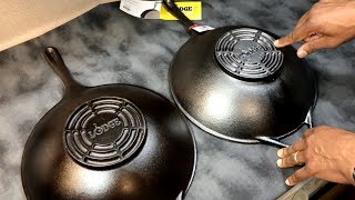 The New Lodge CastIron Wok  Unboxing amp Comparison [upl. by Ahsinev]