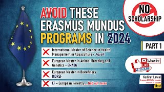 Erasmus Mundus programs with NO SCHOLARSHIP for 2024 Applicants  Funding  Consortium  EU [upl. by Adamik]