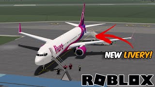 FLYING ON FLURE’S BRAND NEW LIVERY ON THEIR BOEING 737900 Roblox Flure Review [upl. by Anaeli]