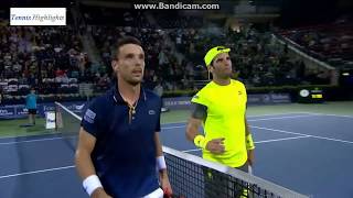 Malek Jaziri vs Roberto Bautista Agut DUBAI 2018 SF Highlights [upl. by Lehcar]