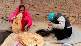 Making Tandoori Naan Bread  Daily Routine Village life Afghanistan  Bamyan [upl. by Frodina]