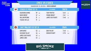 East Molesey CC 1st XI v Esher CC Mens 1st XI [upl. by Gravante]