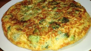 Tortilla de brócoli y quesocomida casera saludablereceta de cocina fácil y rápida de preparar [upl. by Dinny265]