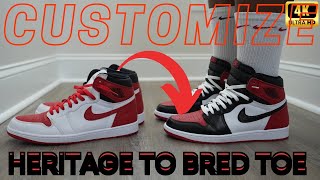 How To Paint AIr Jordan 1s  Bred Toe [upl. by Elumas]