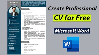 Create Best CV for Free in MS Word  Best CV Format 2023 for Job  CV Tutorial [upl. by Sanbo831]