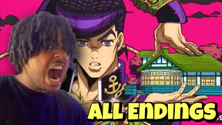 I Lost My Marbles Reacting To JOJOS BIZARRE ADVENTURE Endings [upl. by Eittod]