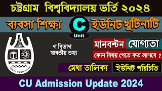 Chittagong University Admission Circular 2024 CU Admission Business unit C circular 202324 [upl. by Ellocin]