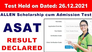 ASAT Result Declared  How to Check Allen ASAT Result  ALLENCareerInstituteofficial ALLENJaipurofficial [upl. by Shyamal]