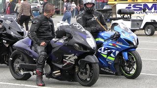 Turbo Hayabusa vs Nitro GSXR  604 Street Legit motorbikes drag racing [upl. by Rupert953]