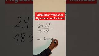 Simplificar fracciones Algebraicas  Super facíl [upl. by Arnaud]