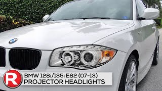 DIY Install SpecD Projector Headlights BMW 128i135i E82 0713 LED Halo  BlackChrome  How To [upl. by Dorej]