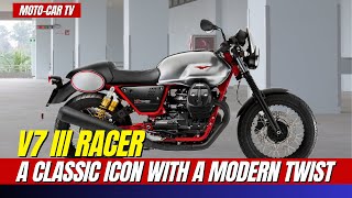 Moto Guzzi V7 III Racer A Classic Icon with a Modern Twist  MOTOCAR TV [upl. by Turoff]