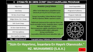 otomatik ek ders ucret onayi hazirlama programi [upl. by Luoar]