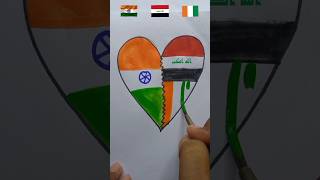 Independence Day Drawing 🇮🇳🇨🇮🇮🇶  Republic Day Flag Drawing art drawing shorts flag indianflag [upl. by Fortin445]