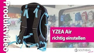 Yzea Schulrucksack Air  richtig am Rücken einstellen [upl. by Kiehl]