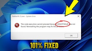 MSVCP100dll is missing amp was not found in Windows 11  10  8  7  How To Fix msvcp100 dll Error ✅ [upl. by Jewell]