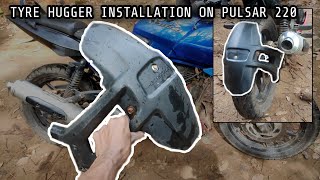 TYRE HUGGER FOR PULSAR 220  how to install ns200 tyre hugger in pulsar 220 [upl. by Sutit]