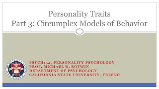 Personality Traits Part 03 Interpersonal Circle [upl. by Saenihp]