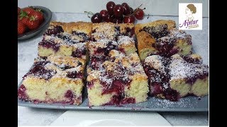 Ein leckerer Blechkuchen mit fruchtigen Beeren und Kokos in nur 15 Minuten✅ kommt immer gut an [upl. by Theron931]