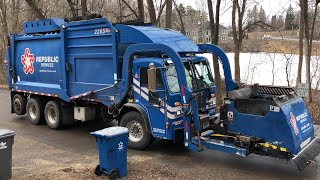 2 Republic Services Garbage Trucks [upl. by Adnamar675]