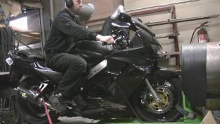 Honda VFR 800 FI interceptor supercharged dyno run 183 hp [upl. by Yrogreg194]