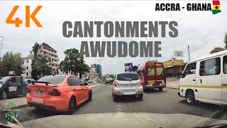 Cantonments Drive To Awudome Via Kanda Nima Kokomlemle Accra Ghana 4K [upl. by Rydder]