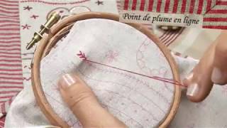 BRODERIE TRADITIONNELLE Point de plume Fly stitch [upl. by Potter]