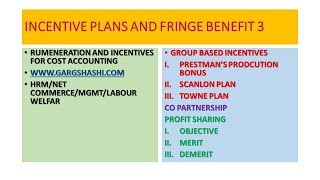 INCENTIVE PLANS AND FRINGE BENEFITS IN HINDI 3 [upl. by Ahdar]